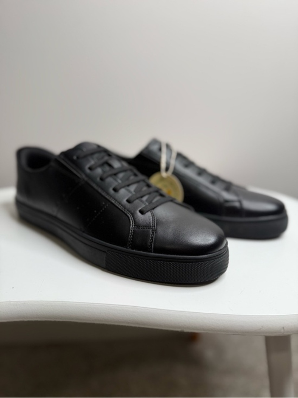 Marc Joseph Black Leather Slip-On Style Sneakers Black Vegan Napa Leather, 10